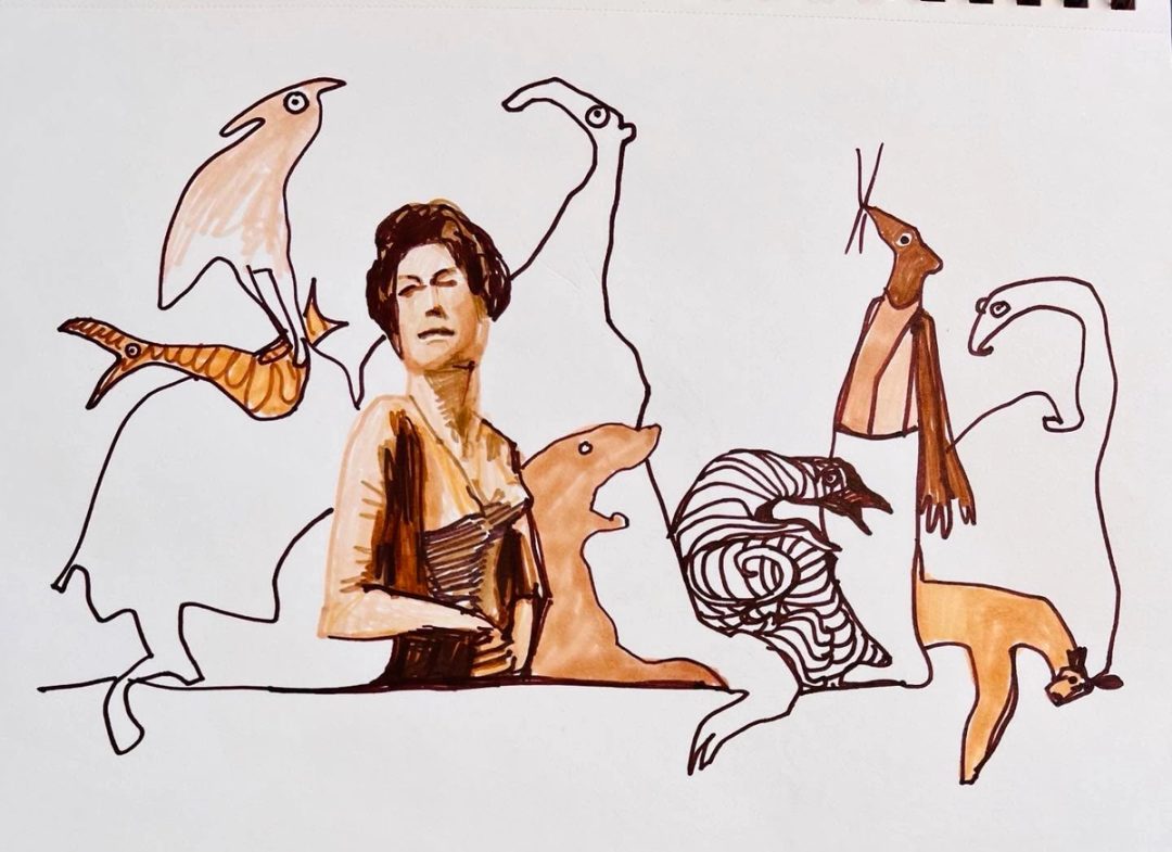 Drawing No. 1,277, 'Mrs. Barnes hated not knowing anybody.', posted JAN 19, 2023