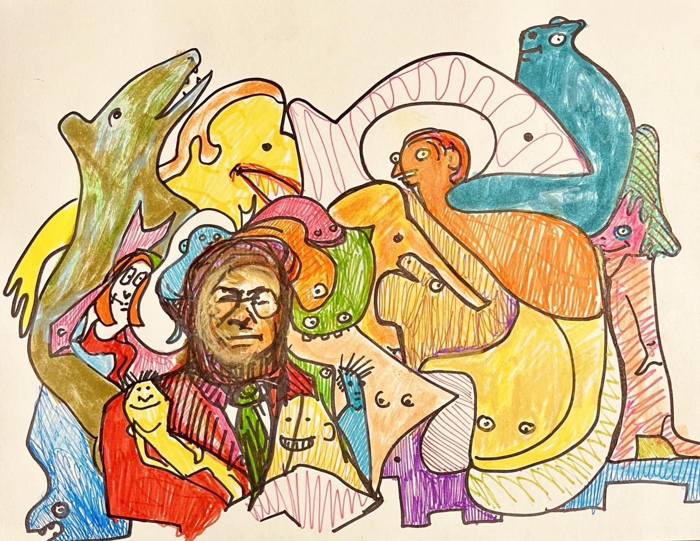 Drawing No. 867, 'Belkin always attracted a flash mob.', posted DEC 14, 2021