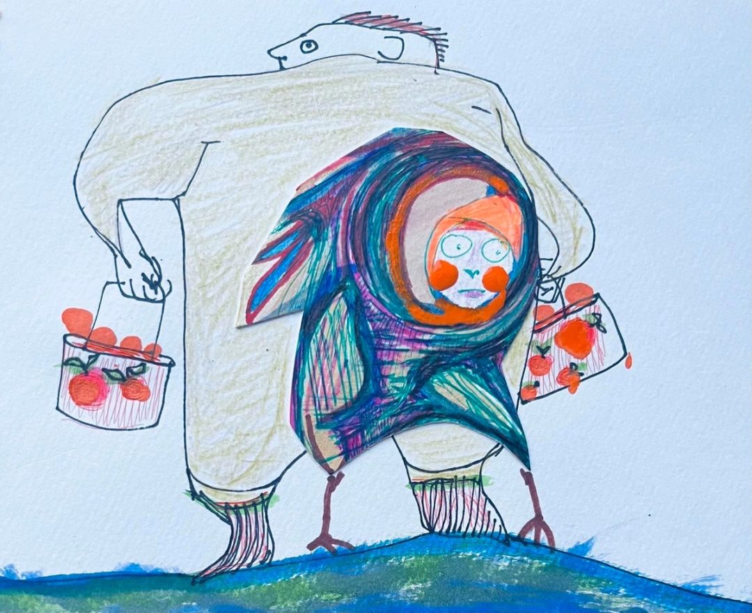 Drawing No. 1,717, 'The start of Peach-hunting season left Patti few places to hide.', posted MAR 18, 2024