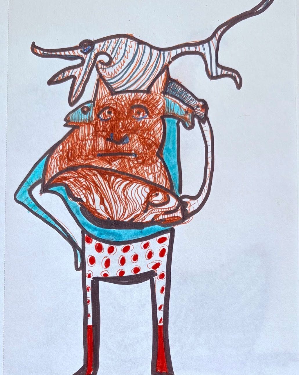 Drawing No. 2,214, 'Fuller's fish and feline diet was helping his acid reflux.', posted JUN 24, 2025