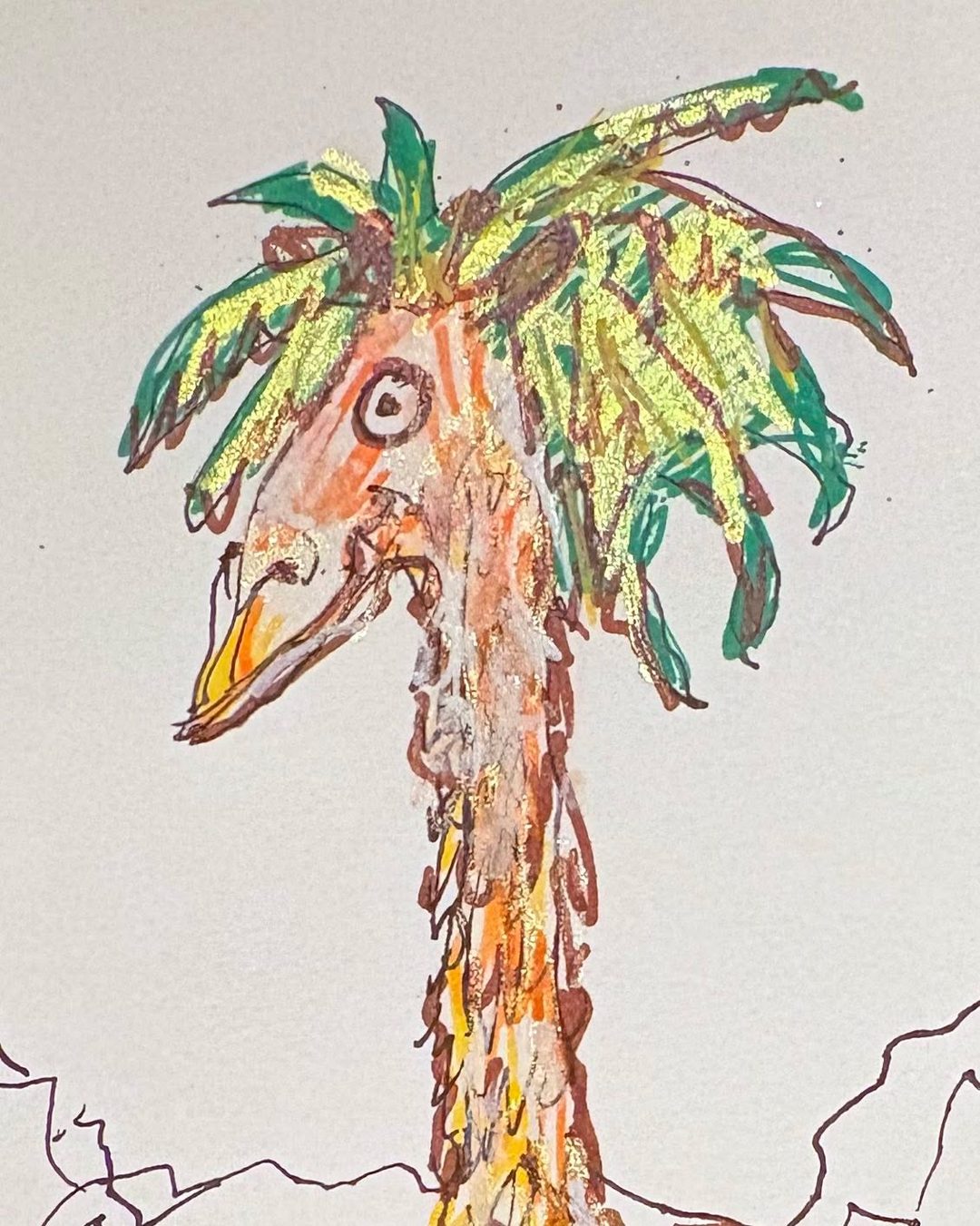 Drawing No. 2,688, 'Casey was one of the rare, almost unheard of, coconut-bearing giraffes.', posted AUG 22, 2026