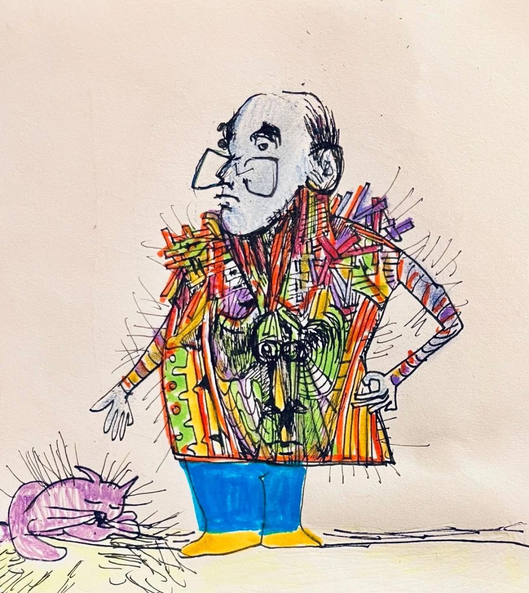 Drawing No. 1,887, 'Hoyer complained about Cecelia-Ann's recreational shedding until he was blue in the face.', posted AUG 22, 2024