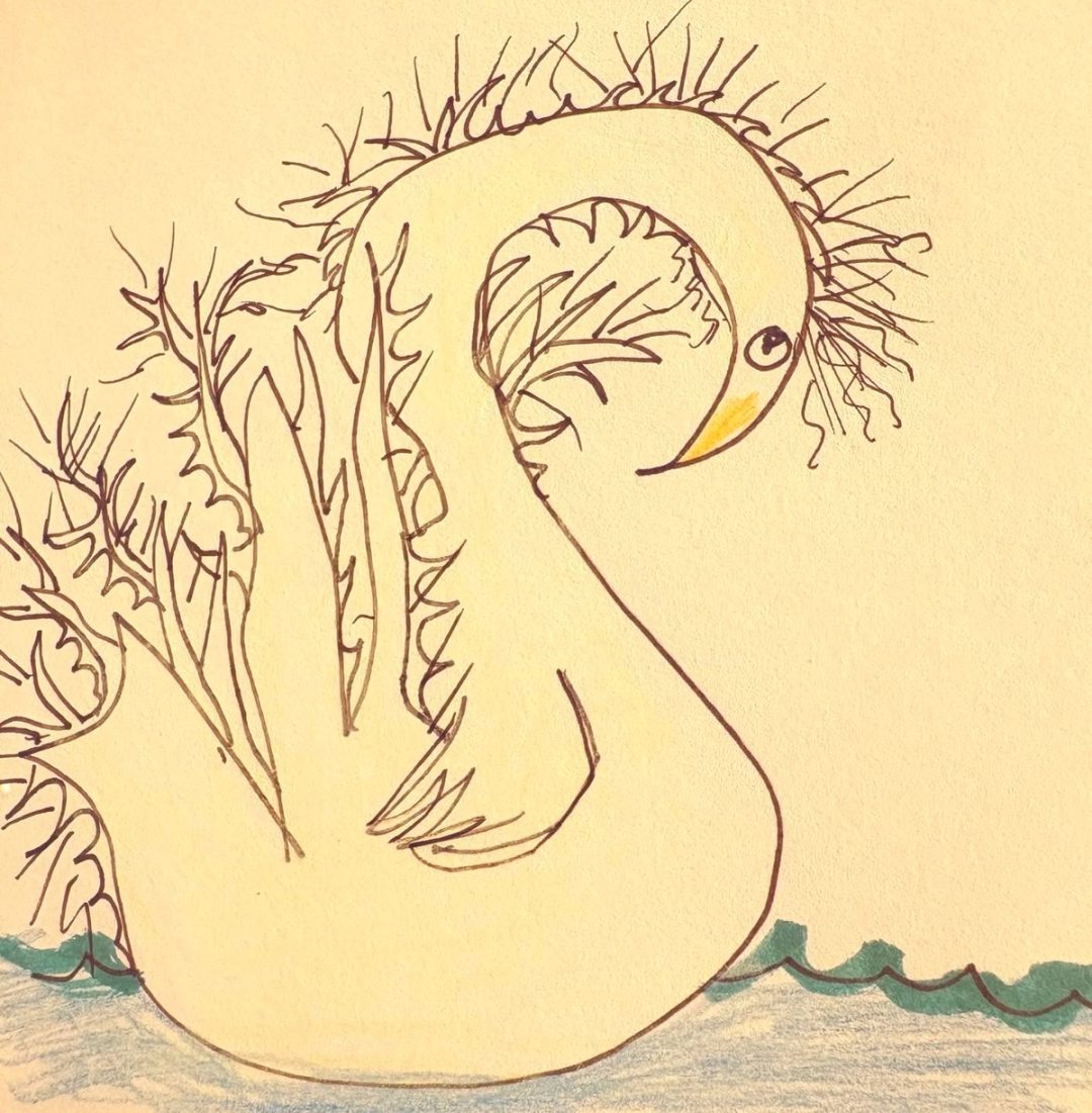 Drawing No. 2,647, 'Frizzy weather took a toll on Franny's feathers.', posted JUL 16, 2026