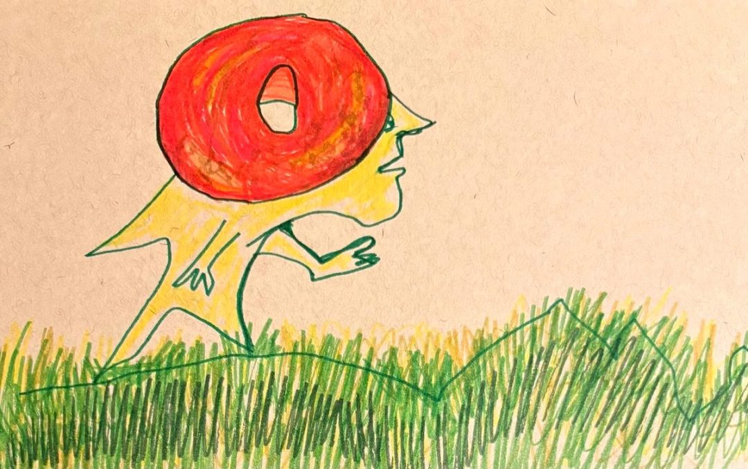 Drawing No. 2,446, 'Embarrassed by having to wear hearing aids, Lurvy hoped that wearing gaudy bagels on his ears would change the conversation.', posted JAN 28, 2026
