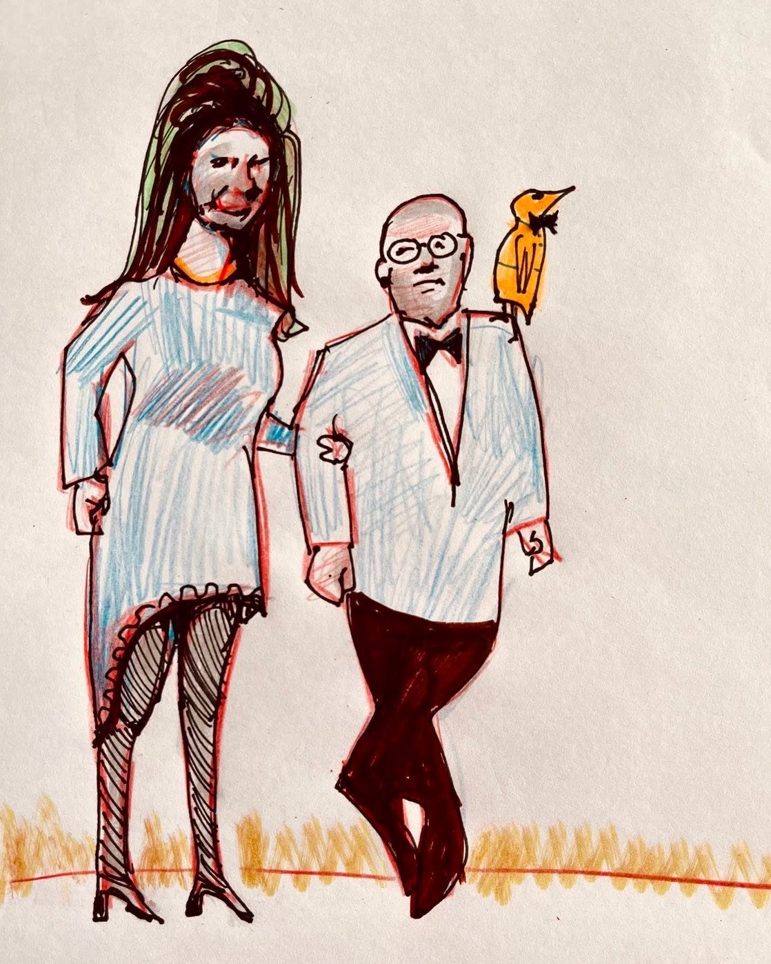 Drawing No. 1,477, 'The big night was finally here: young Lester's very first black tie event at the country club.', posted AUG 2, 2023
