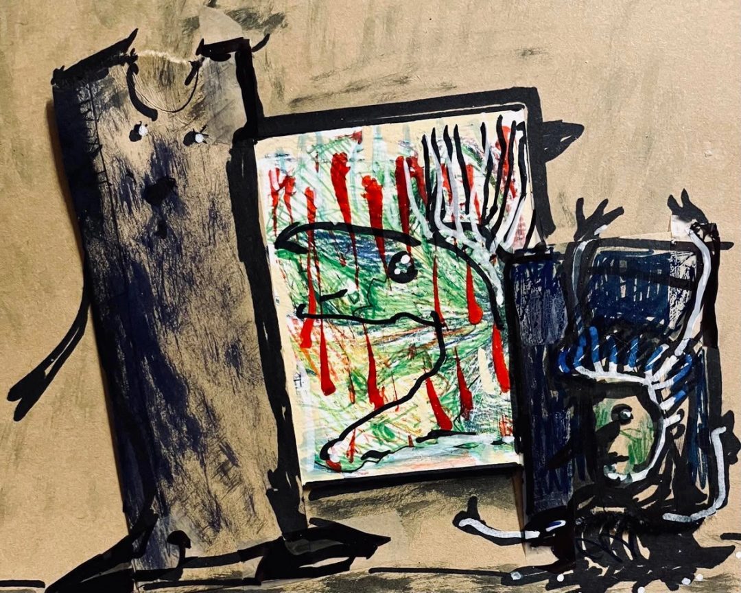 Drawing No. 1,331, 'Under cover of darkness, you couldn't tell if the intruders were stealing a painting from the gallery show--or sneaking it in.', posted MAR 14, 2023