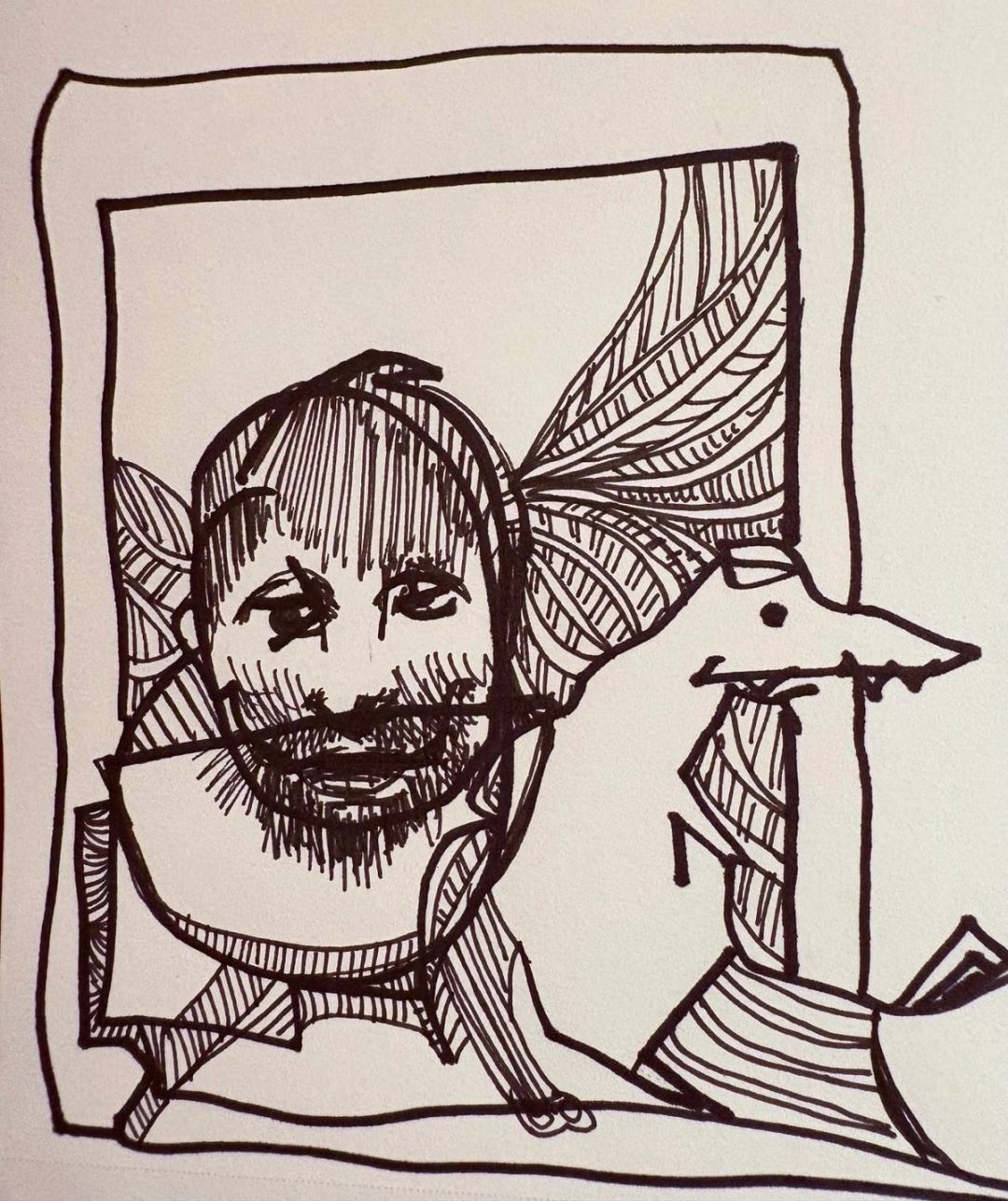 Drawing No. 2,736, 'Short of water in the jungle, Ethan would drink out of the dog's bowl.', posted OCT 3, 2026