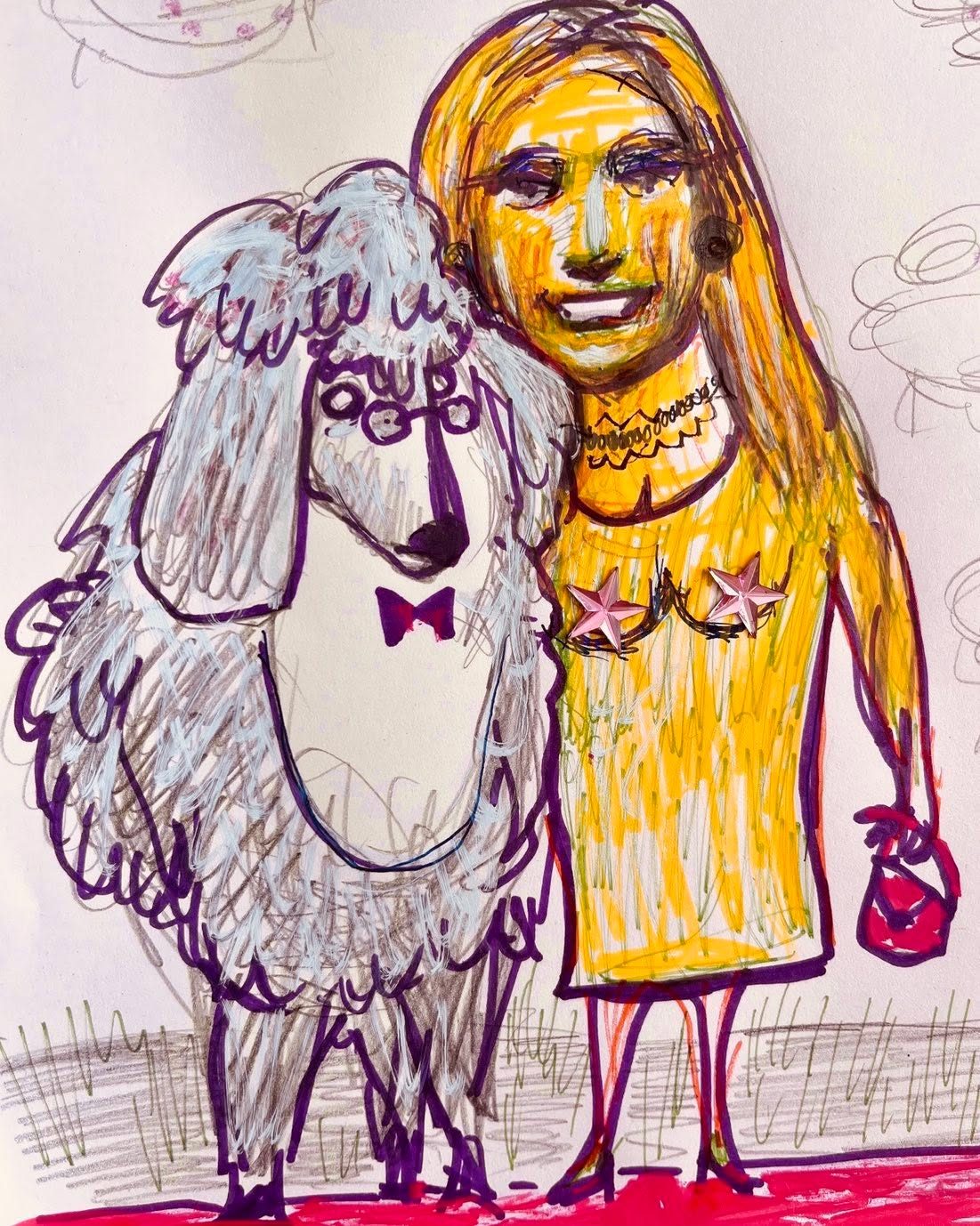 Drawing No. 1,449, 'Woolens tycoon Bubba Blacksheep-Haveyouany, was spotted with his new piece of fluff.', posted JUL 6, 2023