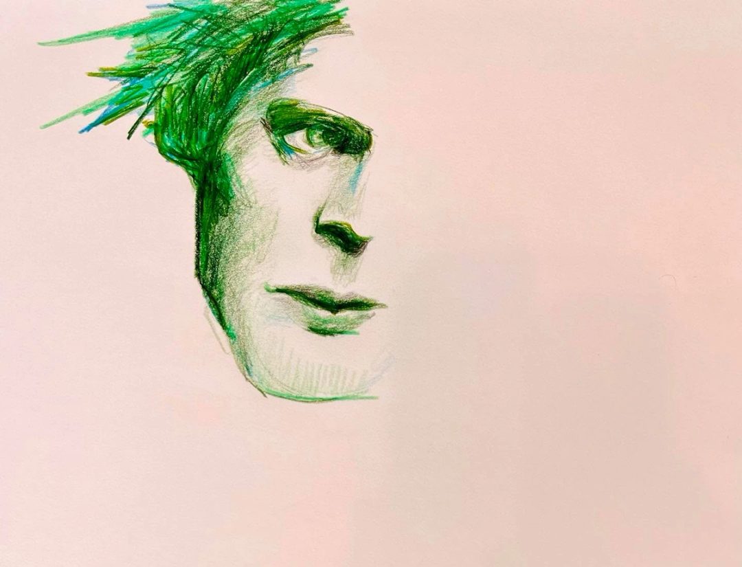 Drawing No. 1,208, 'VEGETERRORISM AT ITS WORST: P. Pea Giant, grandson of Jolly Green, was caught throwing a Molotov cocktail party in a hill of beans.', posted NOV 14, 2022