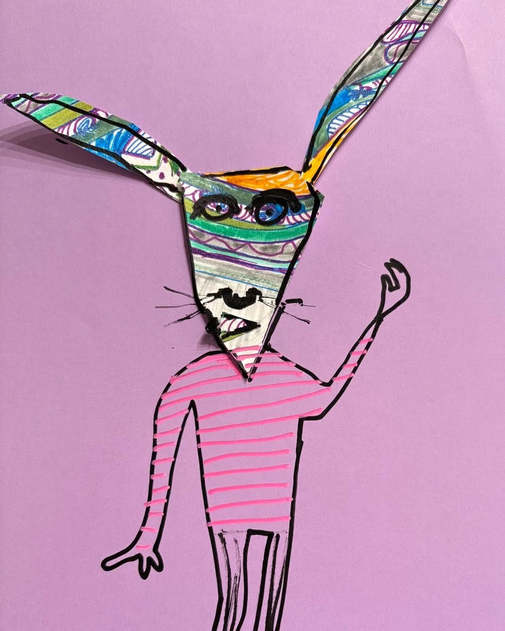 Drawing No. 2,201, 'Ron hid his sensitivity behind his dumb bunny mask.', posted JUN 12, 2025