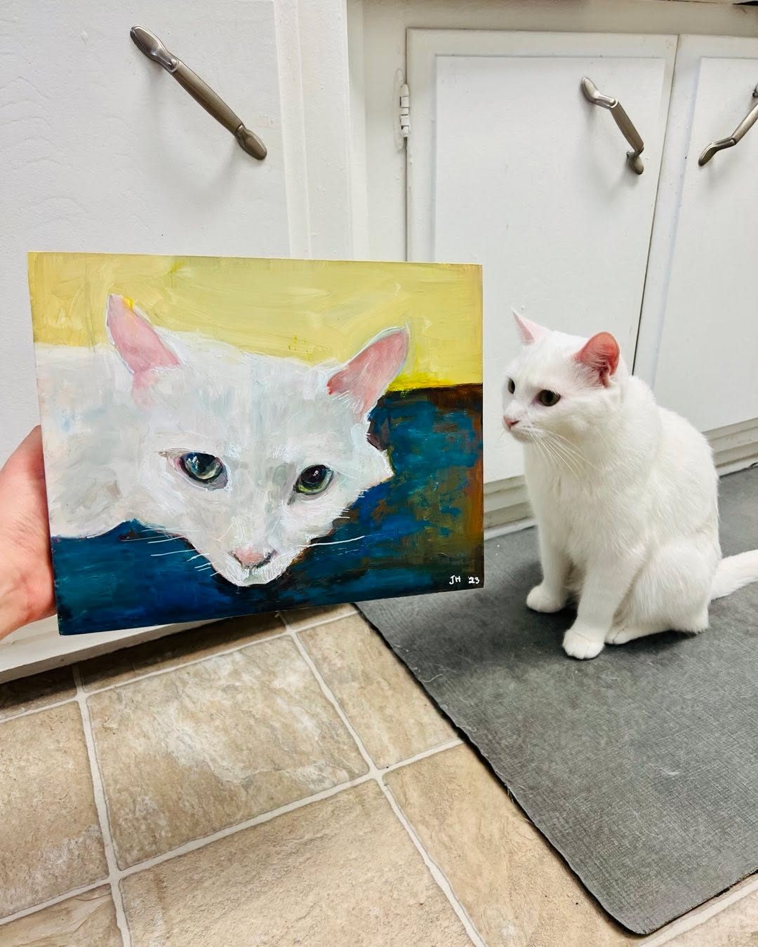 Drawing No. 1,592, 'Mademoiselle L is pleased with this portrait she commissioned for her mother. 😸', posted NOV 16, 2023