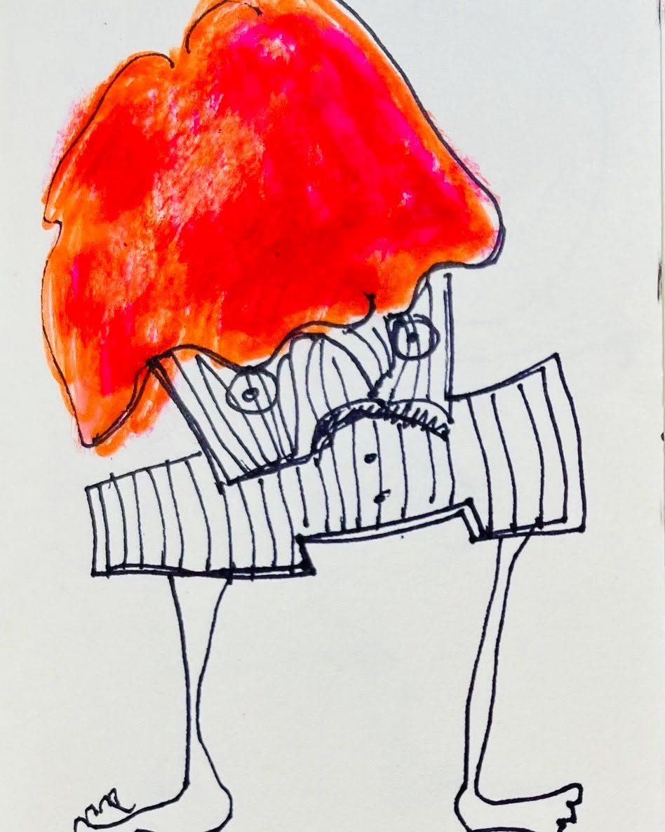 Drawing No. 1,875, 'Weldon kept a cool head with his extra-large strawberry Slushie.', posted AUG 12, 2024