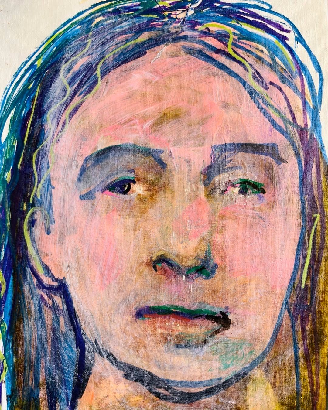 Drawing No. 998, 'Masked throughout the pandemic, Lauren forgot how to put on her makeup.', posted APR 22, 2022