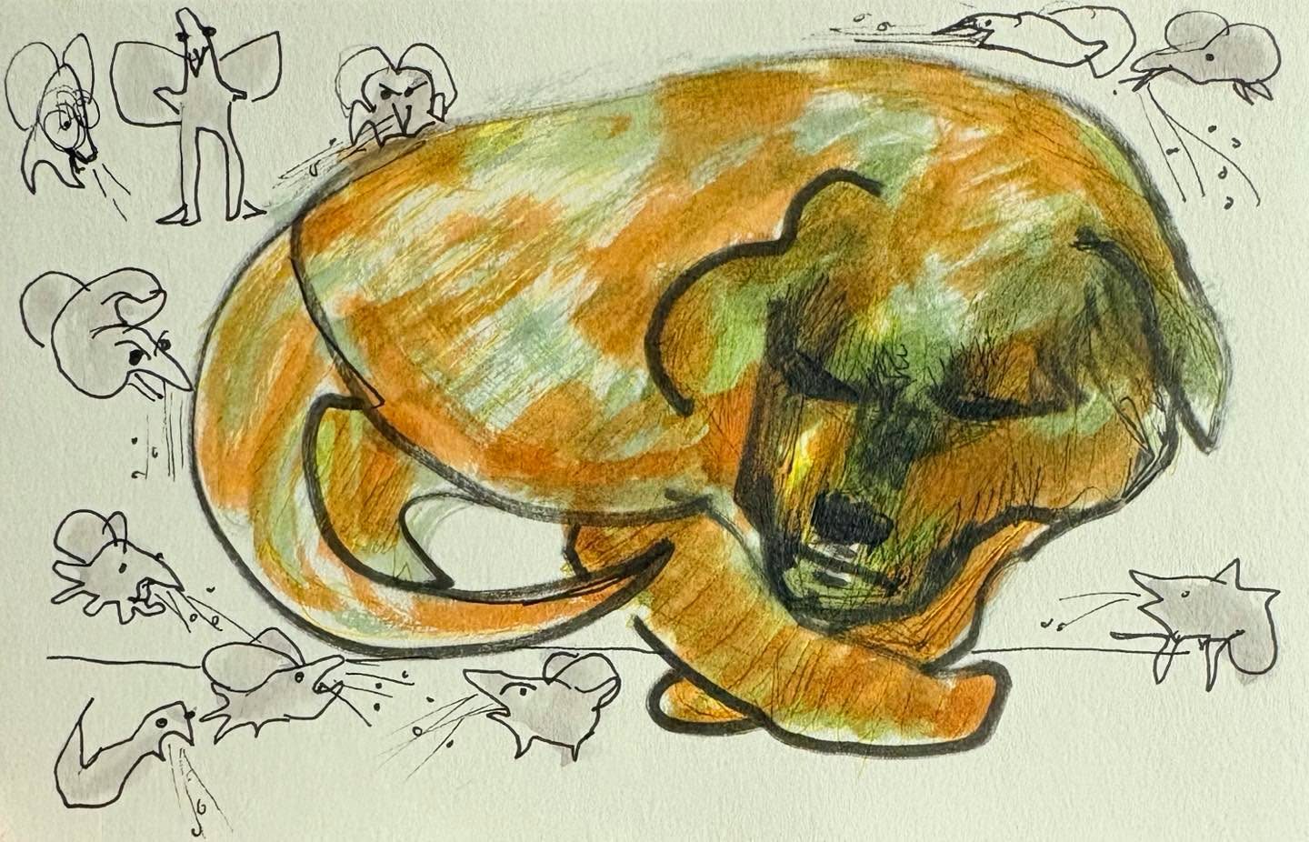 Drawing No. 2,445, 'Buster dreamed that fleas and ticks found him inedible.', posted JAN 27, 2026