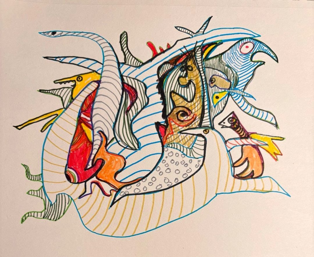 Drawing No. 2,219, 'Snapping the Finge family reunion photo was always a challenge.', posted JUN 29, 2025