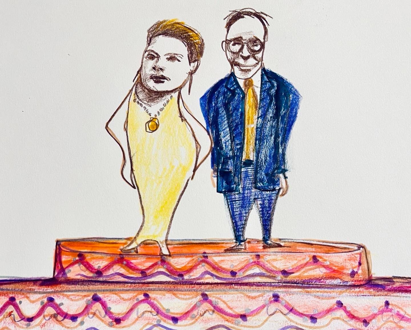 Drawing No. 1,344, 'Once in demand for high society wedding cakes, the Cowells now make a modest living on later-in-life third marriages.', posted MAR 27, 2023