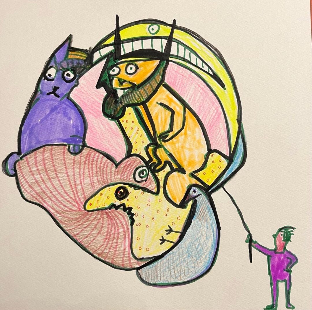 Drawing No. 1,623, 'Clover's science project was impressive.', posted DEC 17, 2023