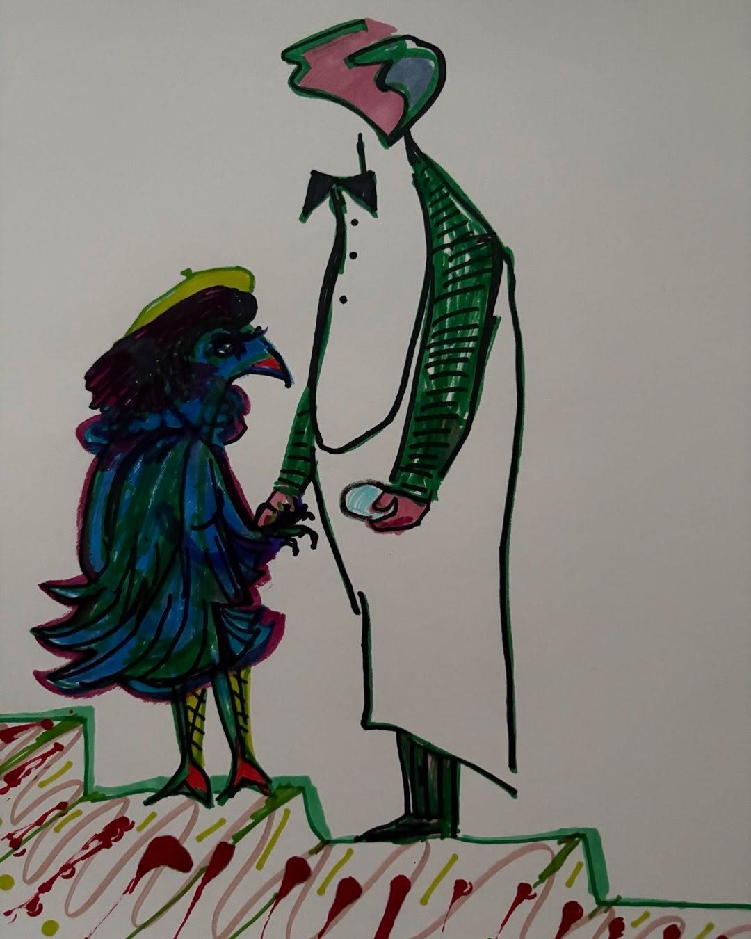 Drawing No. 2,128, 'Alexandre knew where to get a perfect egg for his meringue.', posted APR 12, 2025