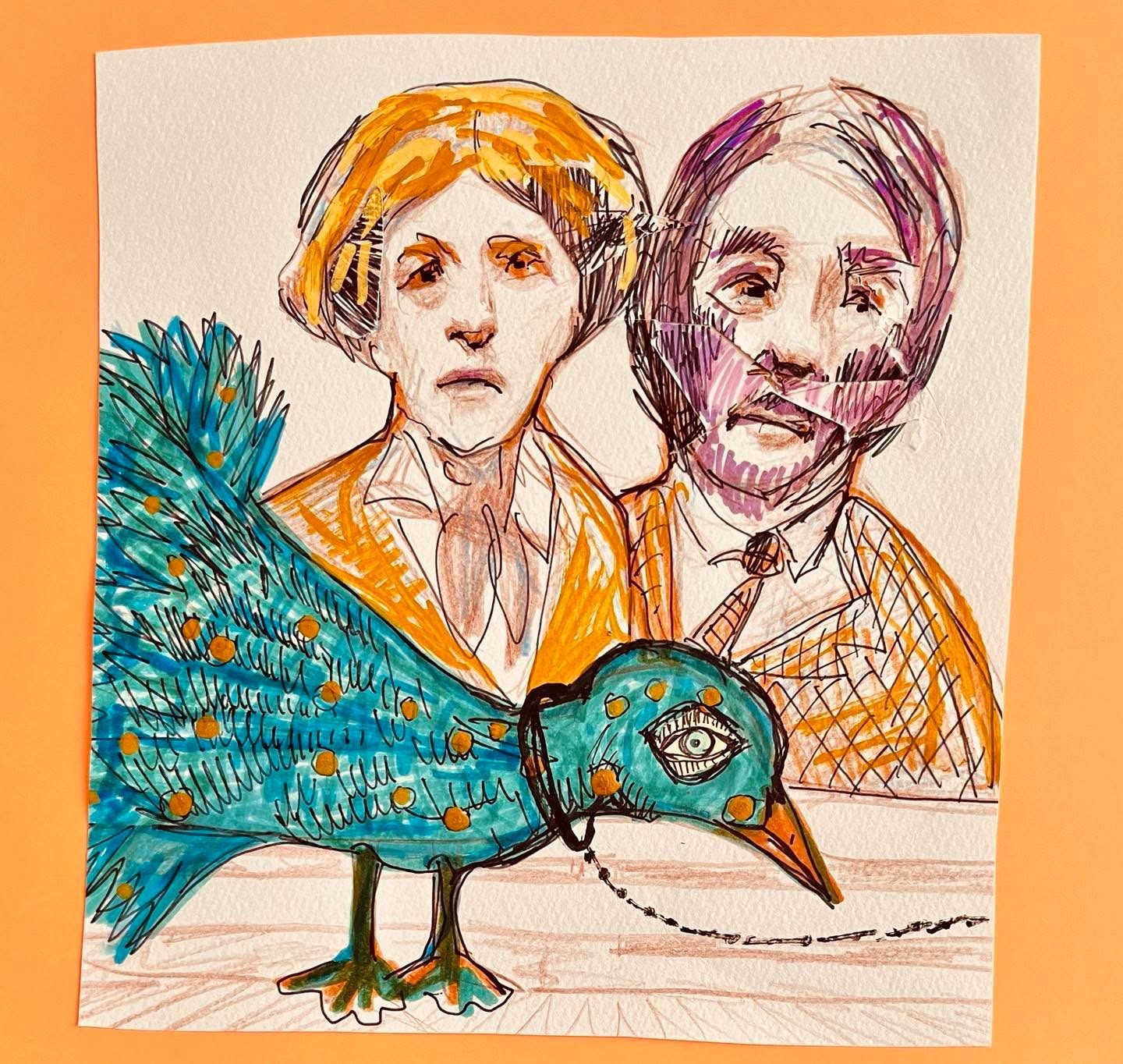 Drawing No. 1,640, 'It was an unusual Christmas gift from the kids: a private in-home bird-watching class.', posted JAN 2, 2024
