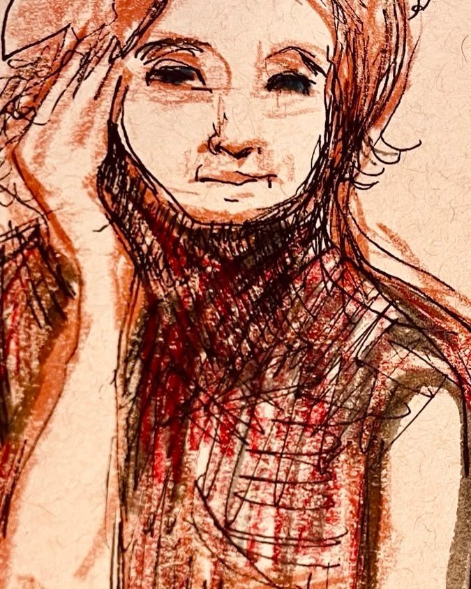 Drawing No. 1,978, 'Cate's hair was usually a rat's nest in the morning.', posted NOV 15, 2024