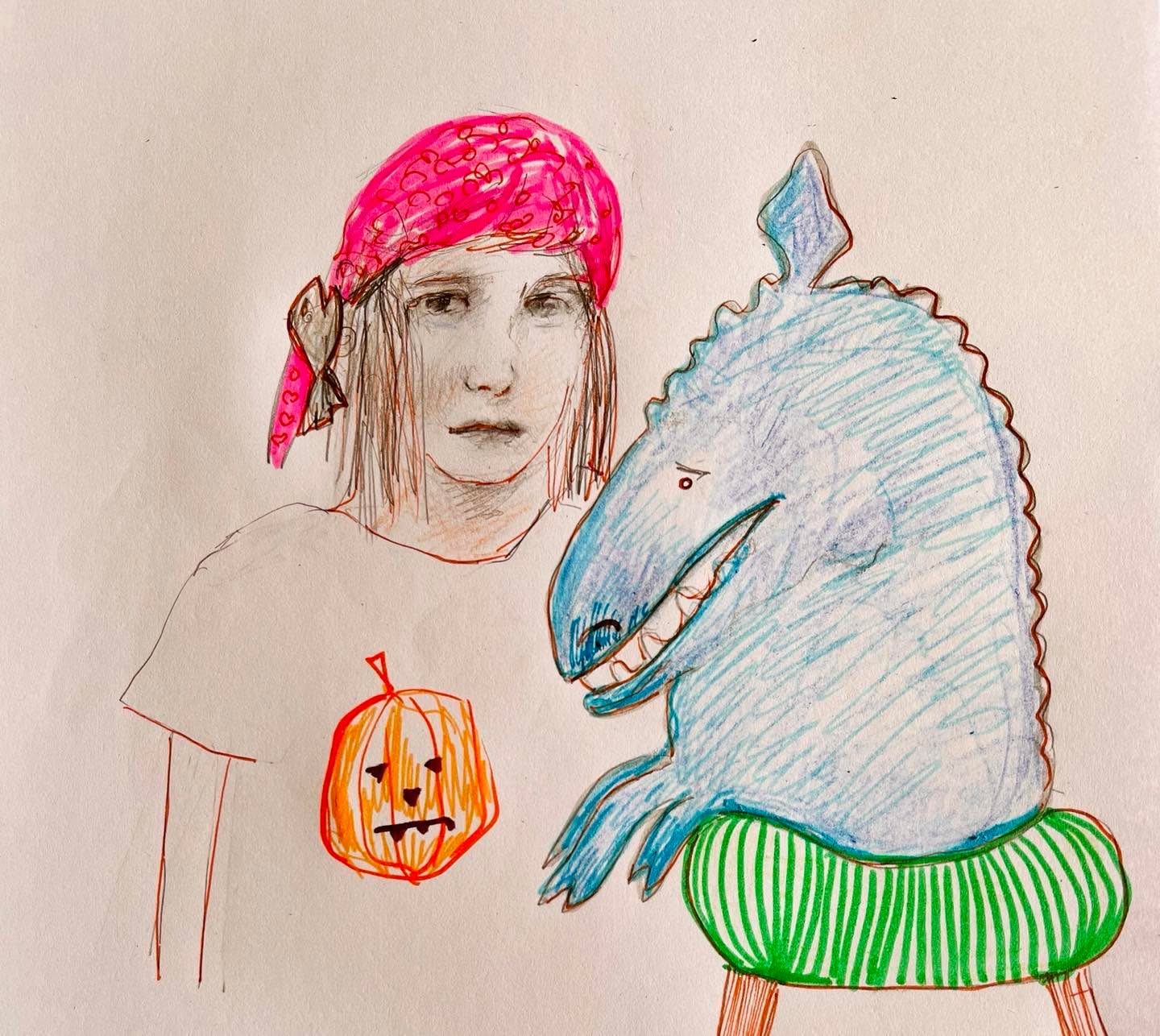 Drawing No. 1,183, 'It took some broad hints, but Maurice did invite Willa to the Halloween dance.', posted OCT 20, 2022