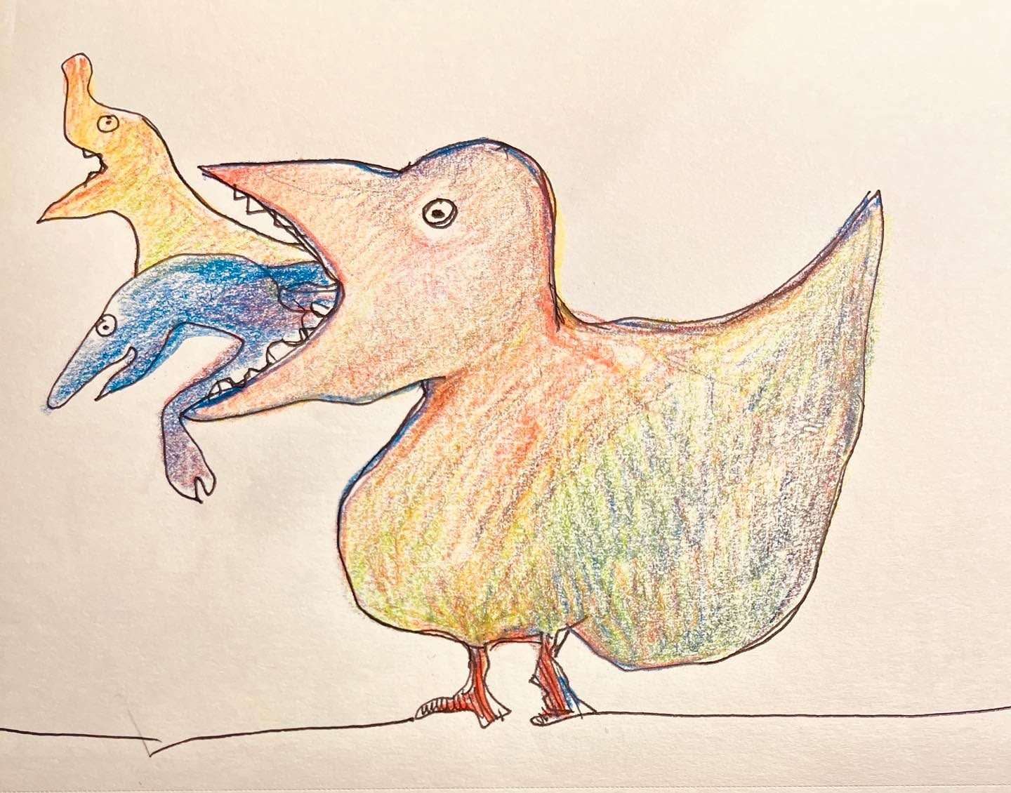 Drawing No. 1,937, 'Simon's "acid reflux" turned out to be the Balaban twins.', posted OCT 9, 2024