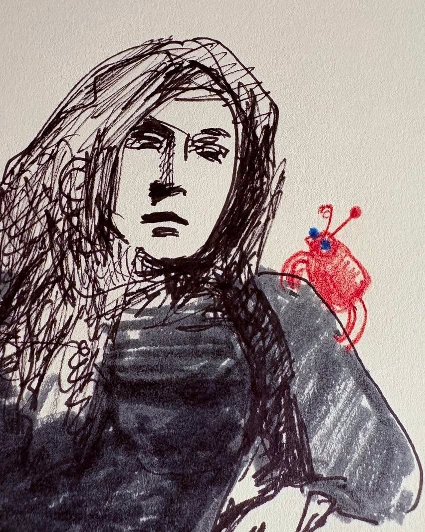 Drawing No. 2,563, 'Lizzie and Dandeorth's duets were haunting and beautiful.', posted MAY 5, 2026