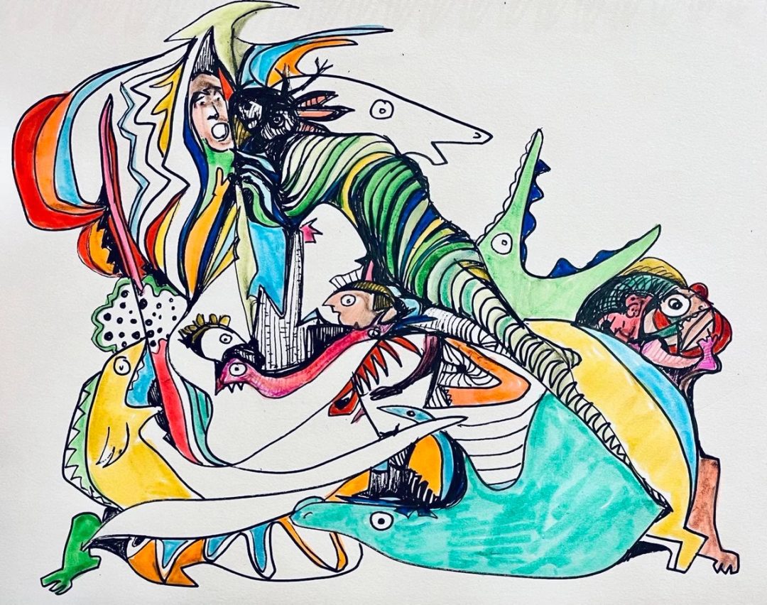 Drawing No. 1,234, 'The Snaiths' holiday party was a huge success.', posted DEC 8, 2022