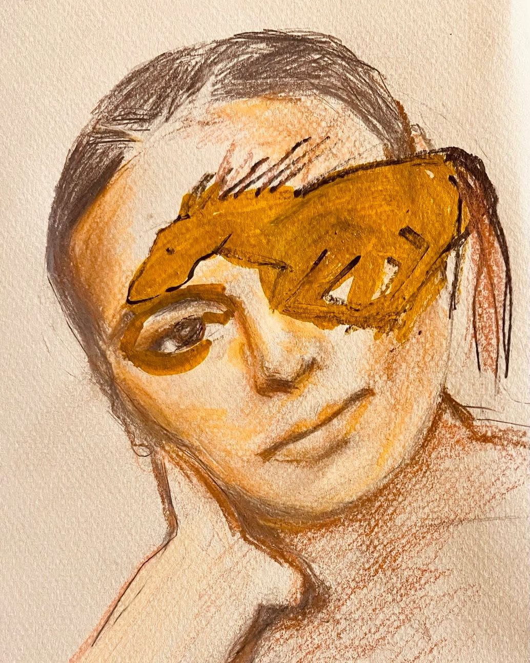 Drawing No. 1,668, 'Dobbin began as a floater in Betsy's eye, but quickly picked up speed.', posted JAN 30, 2024