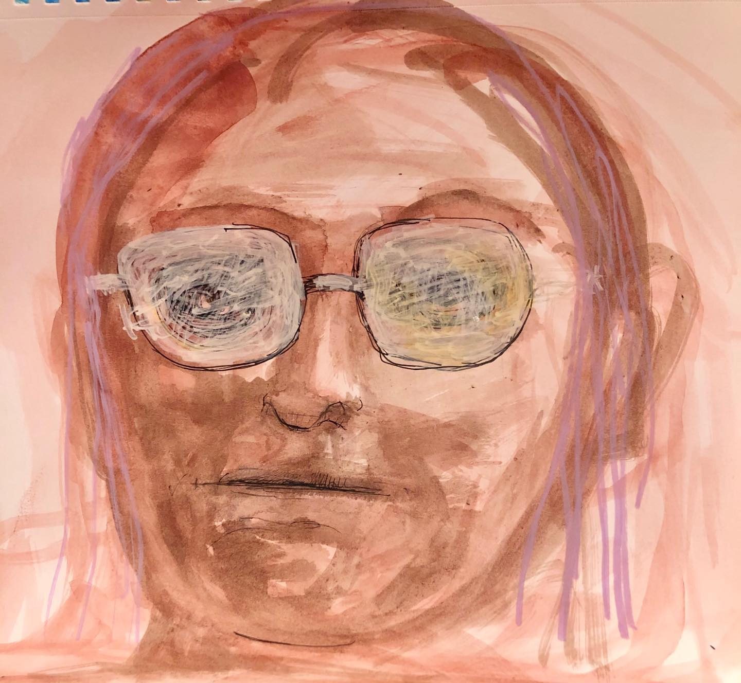 Drawing No. 541, 'Even when she came inside and took her mask off, the fog stayed on Dr. Mudge’s glasses, making her more inscrutable than usual.', posted FEB 13, 2021