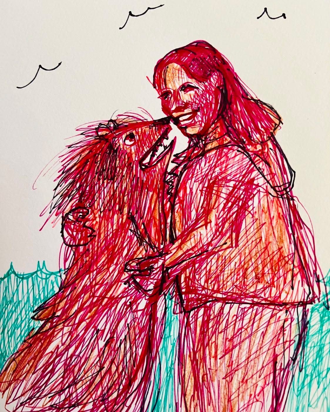 Drawing No. 1,466, 'Lizzie knew the best giant sea otter jokes.', posted JUL 22, 2023