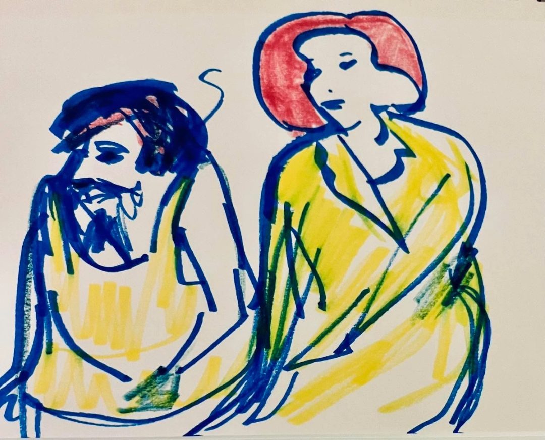 Drawing No. 1,912, 'Bernie and Bettie were from different planets but it seemed to work.', posted SEP 15, 2024