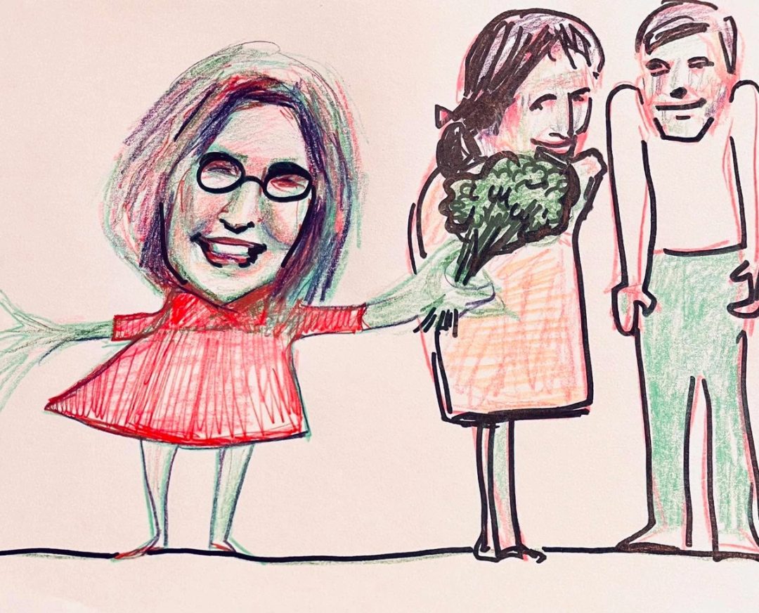 Drawing No. 1,363, 'Mrs. G solved the "eco-friendly simple wedding" challenge for three dollars plus tax.', posted APR 15, 2023