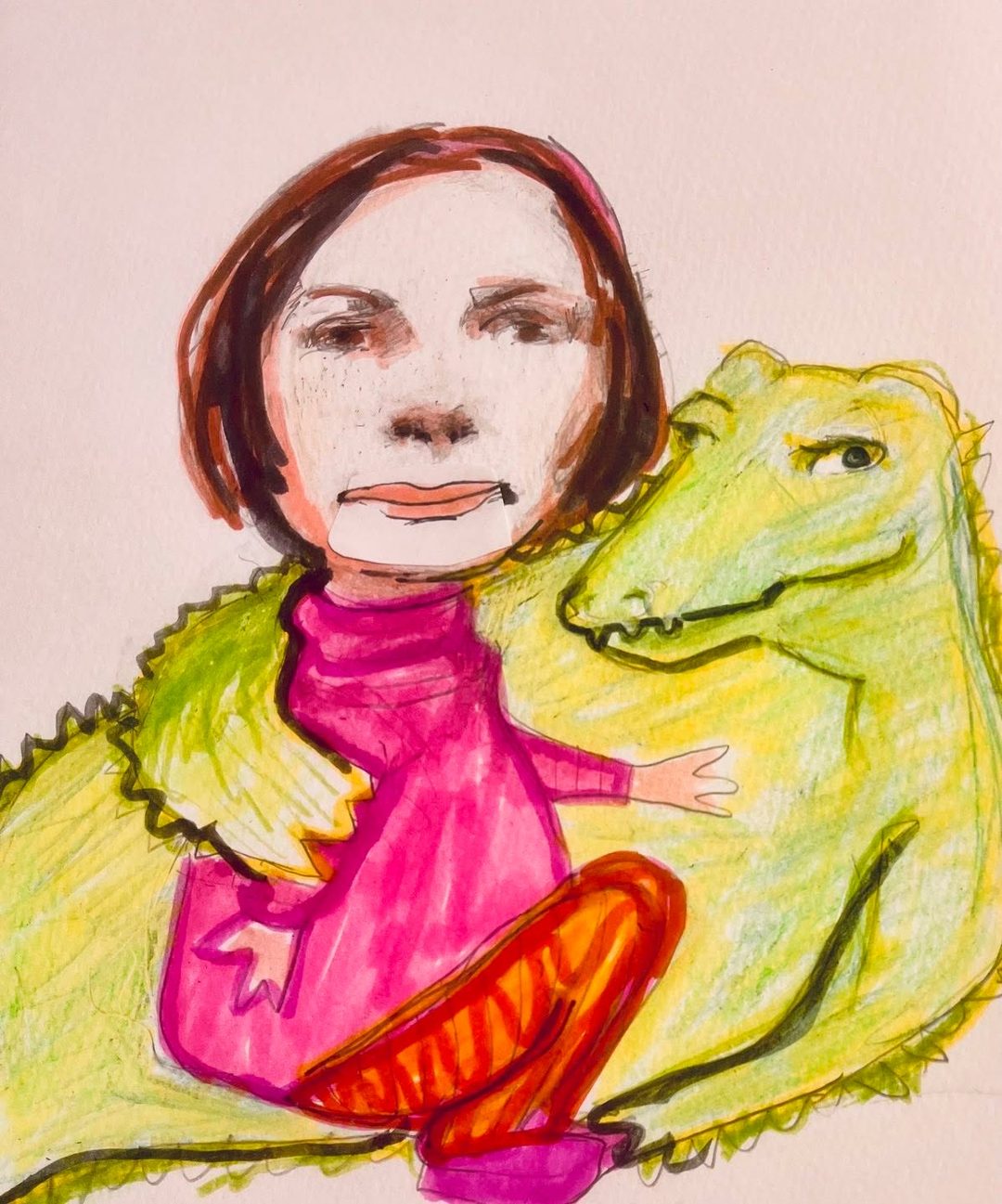Drawing No. 1,513, 'Barbara insisted that the photograph with Curtis was a fake, generated by Articial intelligence.', posted SEP 7, 2023