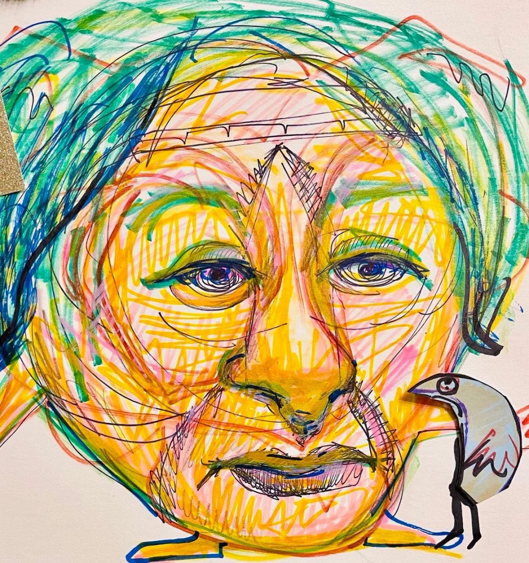Drawing No. 1,603, 'Minerva aged 20 years when she heard what young Lemuel had been up to.', posted NOV 27, 2023