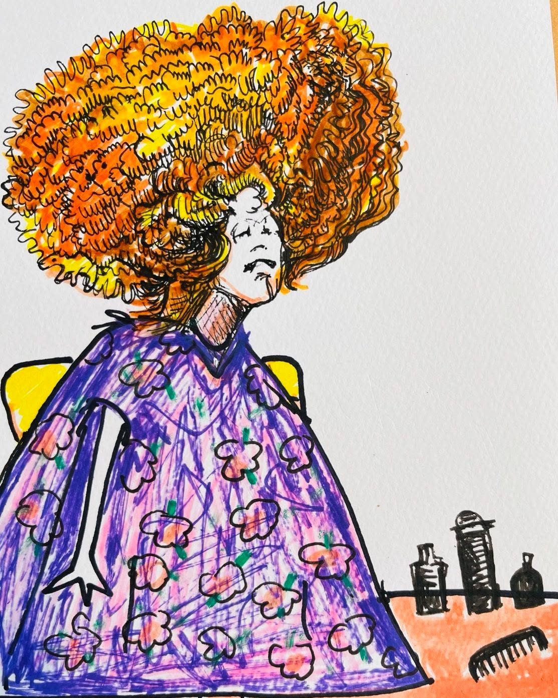 Drawing No. 1,212, 'Marcelle was Al about hair care.', posted NOV 18, 2022