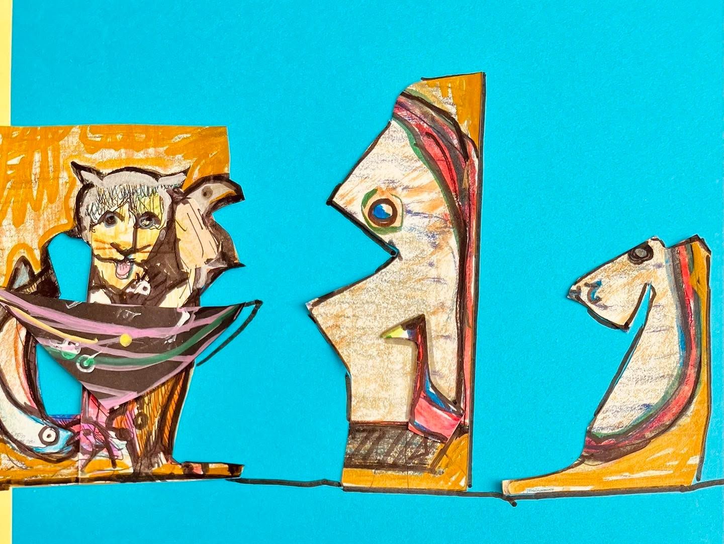 Drawing No. 1,790, 'Everybody loved it when Tabby played his kettle drum.', posted MAY 25, 2024
