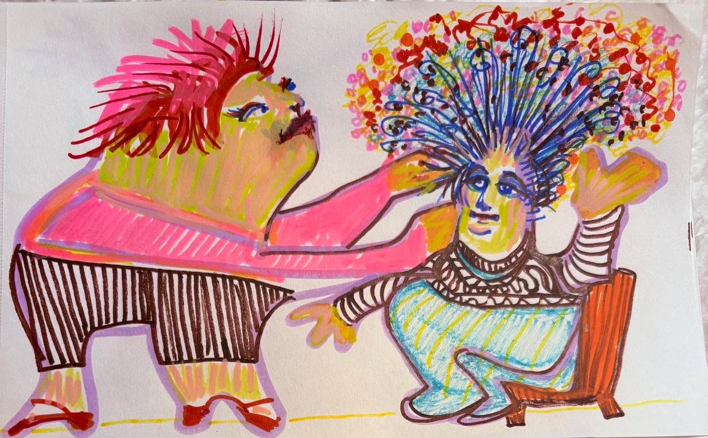 Drawing No. 2,312, 'Aunt Lulu's new hairdo gave her a lift.', posted SEP 22, 2025