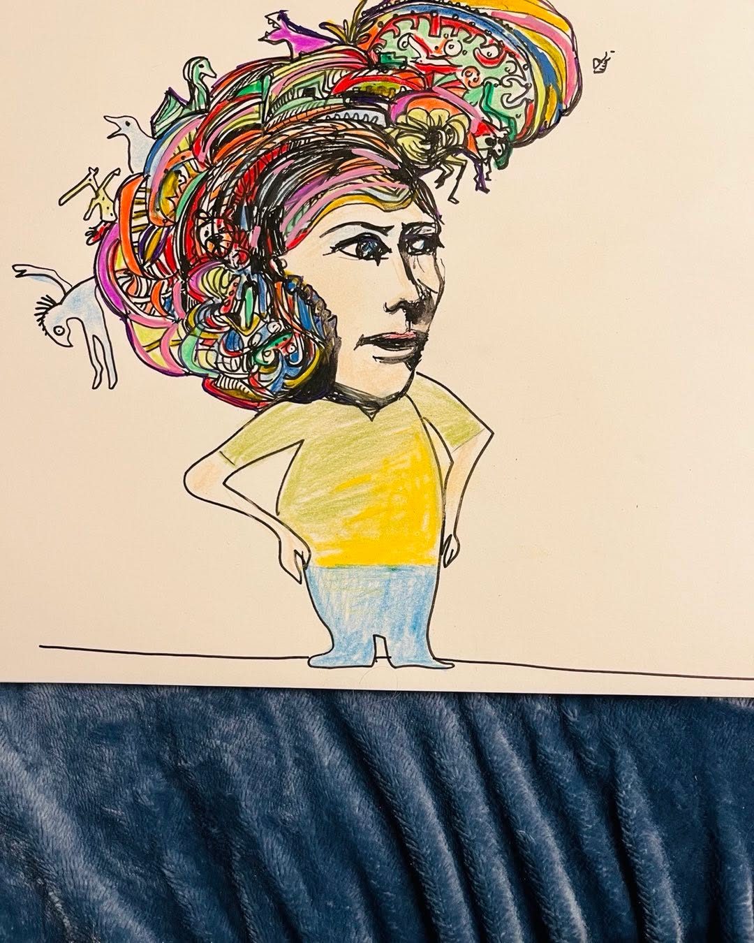 Drawing No. 1,152, 'It took a lot of crocheting, but no more bad hair days for Ryleigh.', posted SEP 18, 2022