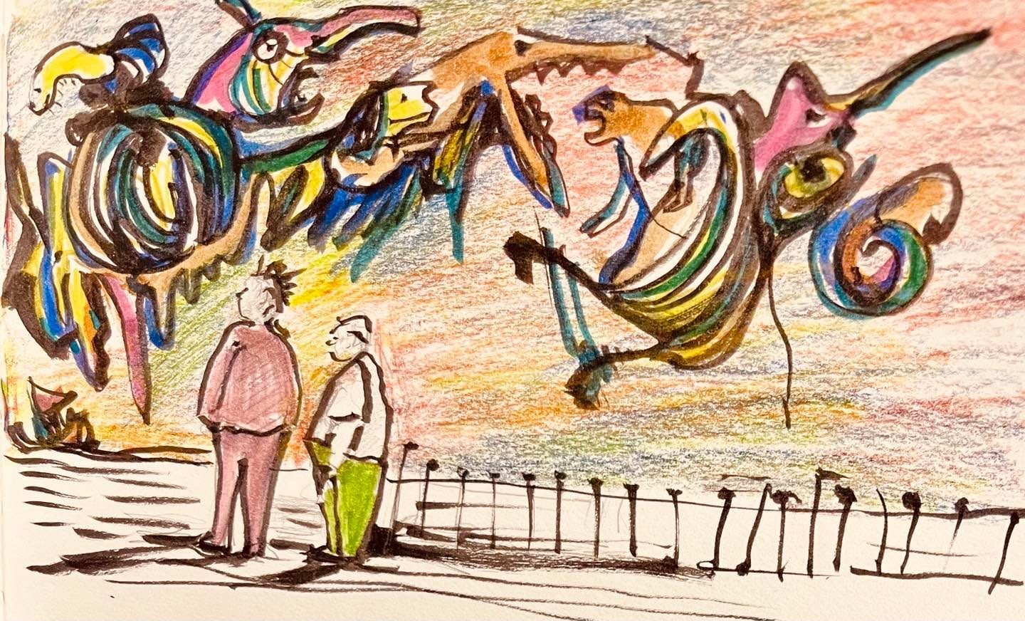 Drawing No. 1,786, 'Sherwin was certain: this new brood definitely wasn't cicadas.', posted MAY 21, 2024