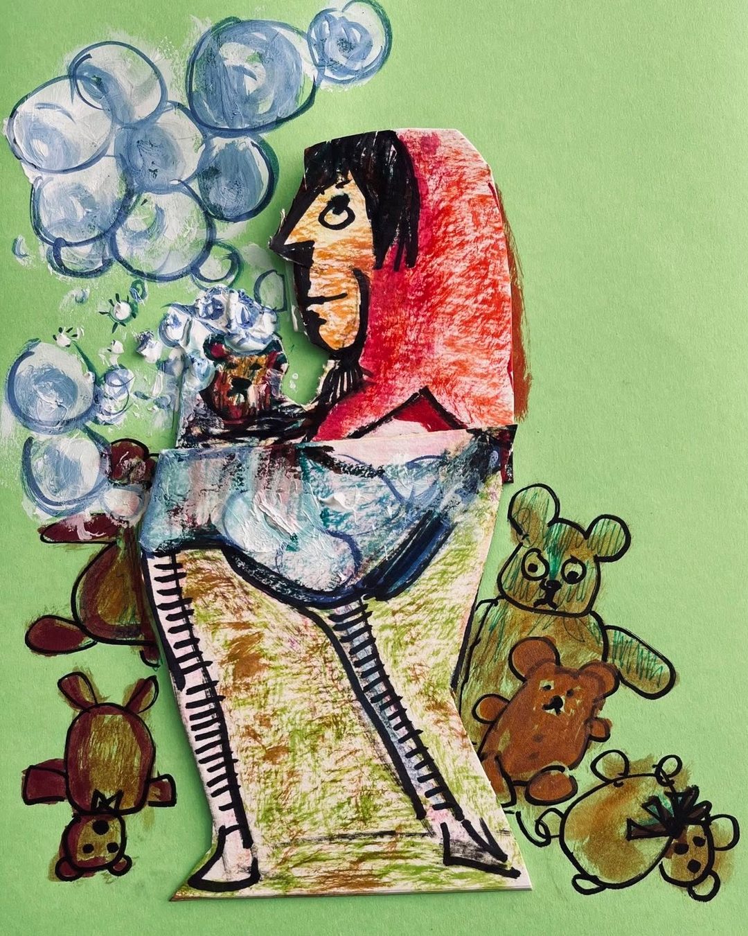 Drawing No. 1,685, 'Riley's job at the Bear Wash gave her lots of time to think.', posted FEB 15, 2024