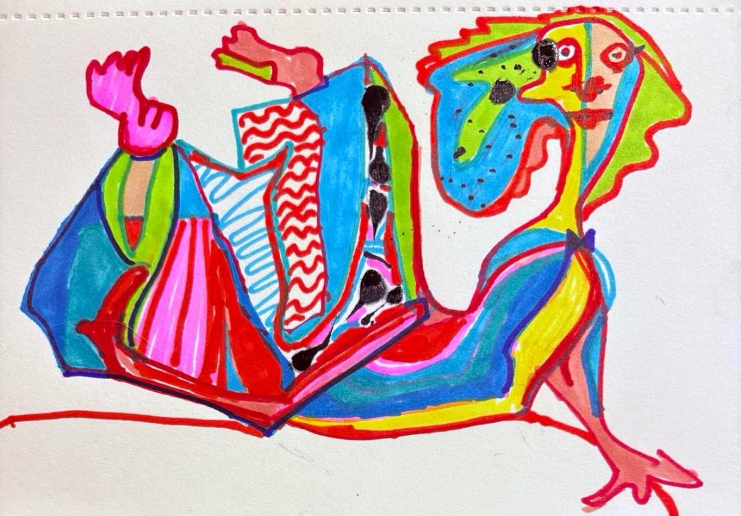 Drawing No. 2,226, 'Mabel couldn't resist a single one of the cute summer outfits reduced to half off.', posted JUL 4, 2025