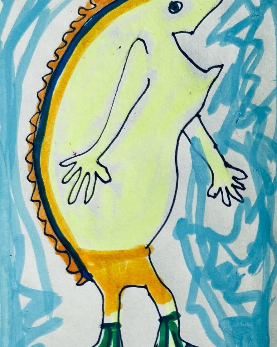 Drawing No. 1,890, 'It had taken Marty all summer to grow his full-body Mohawk, but it was ready for the first day of school.', posted AUG 25, 2024