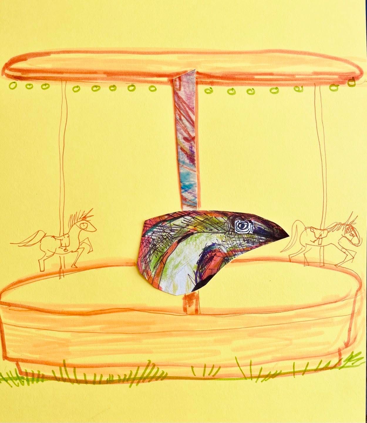 Drawing No. 1,771, 'Seamus dreamed of being a carousel horse.', posted MAY 5, 2024