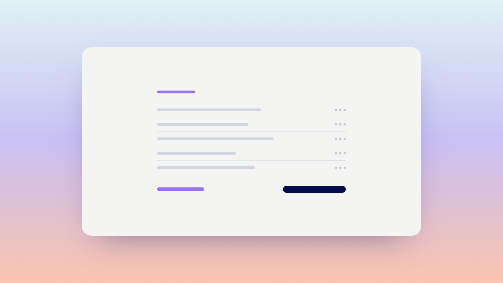 Abstract illustration of a statement where many small repeating charges accumulate beneath a single subscription line