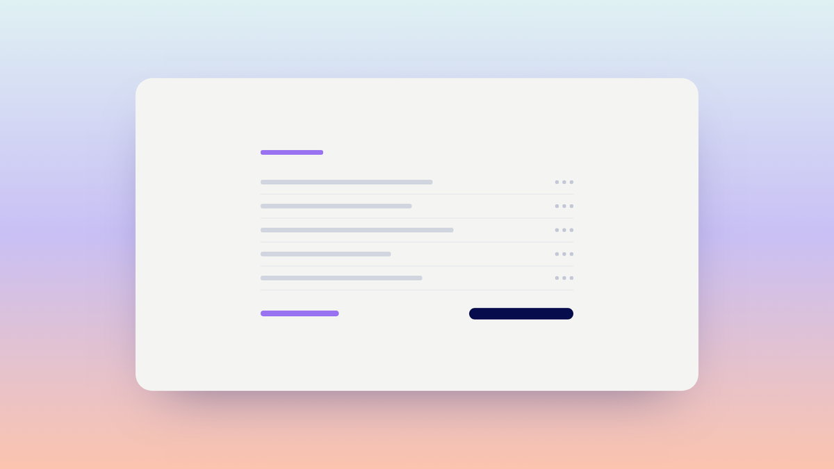 Abstract illustration of a statement where many small repeating charges accumulate beneath a single subscription line