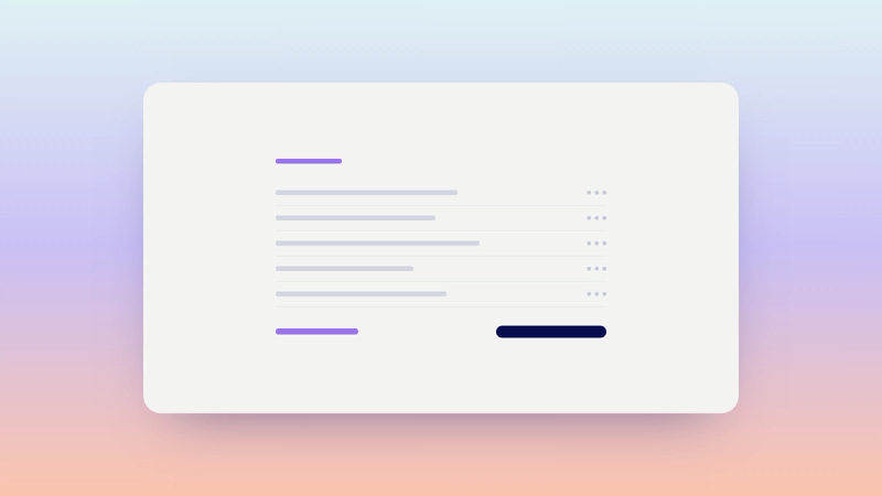 Abstract illustration of a statement where many small repeating charges accumulate beneath a single subscription line