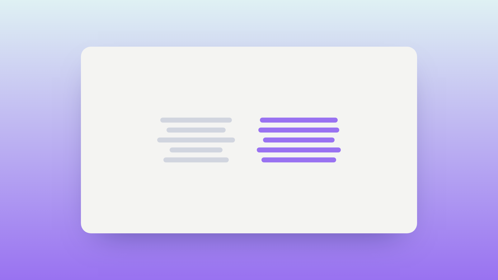 Abstract illustration of two columns of bars compared side by side