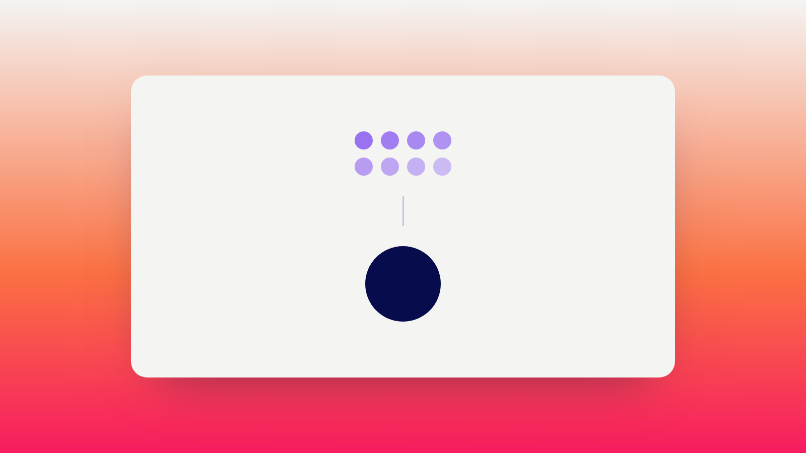 Abstract illustration of eight individual records converging into a single solid circle