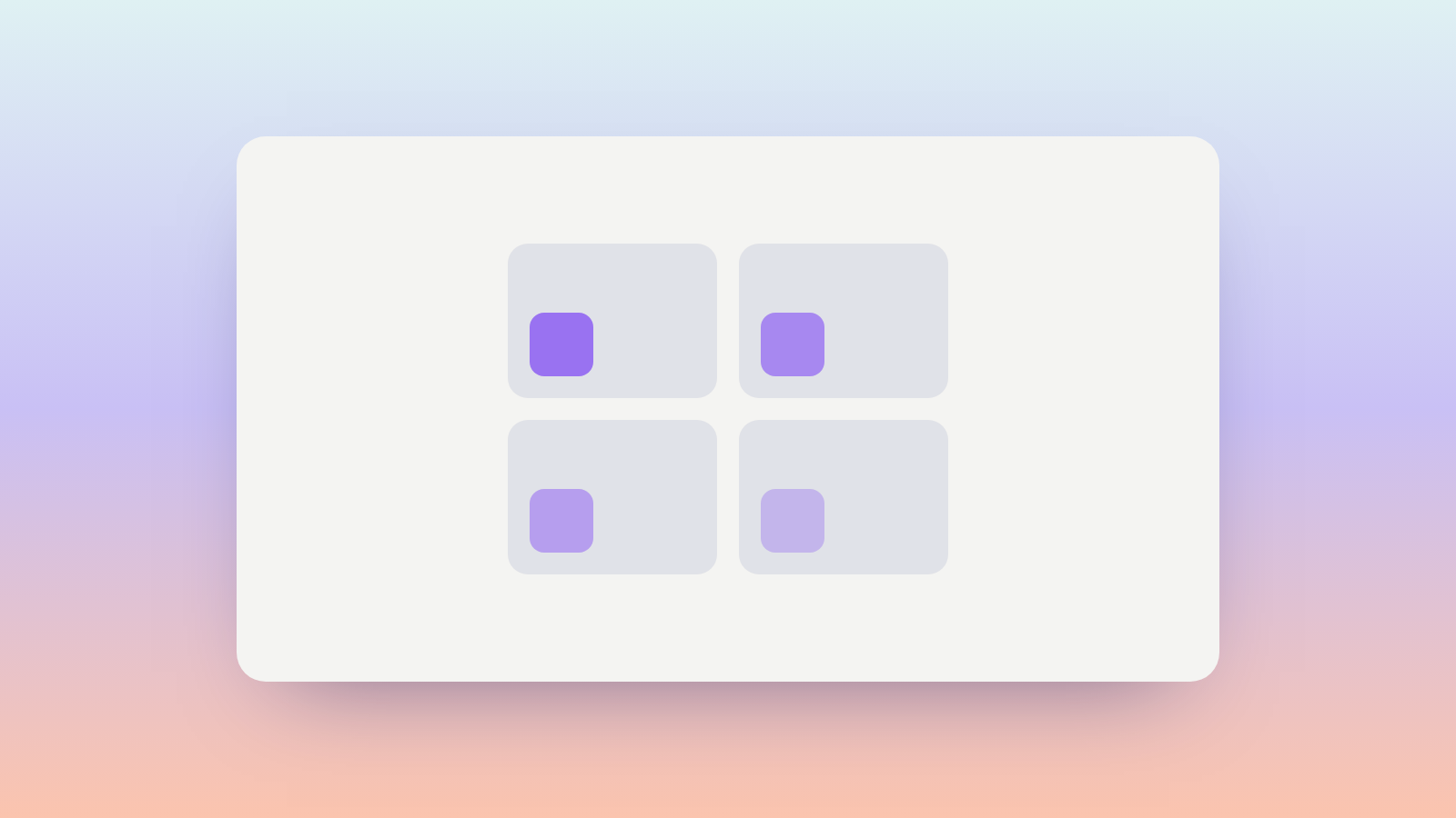 Abstract illustration of four separate dashboard tiles, each showing a different operating metric at a glance